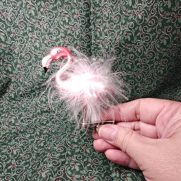 Dillard's Blown Glass Pink Flamingo Clip Christmas Ornament Box Of 6 - Picture 6 of 11